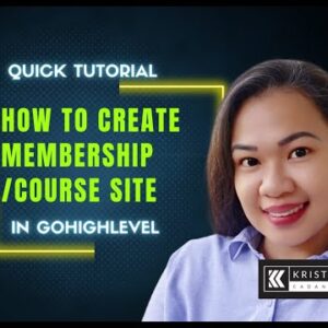 How to create membership/course site in gohighlevel